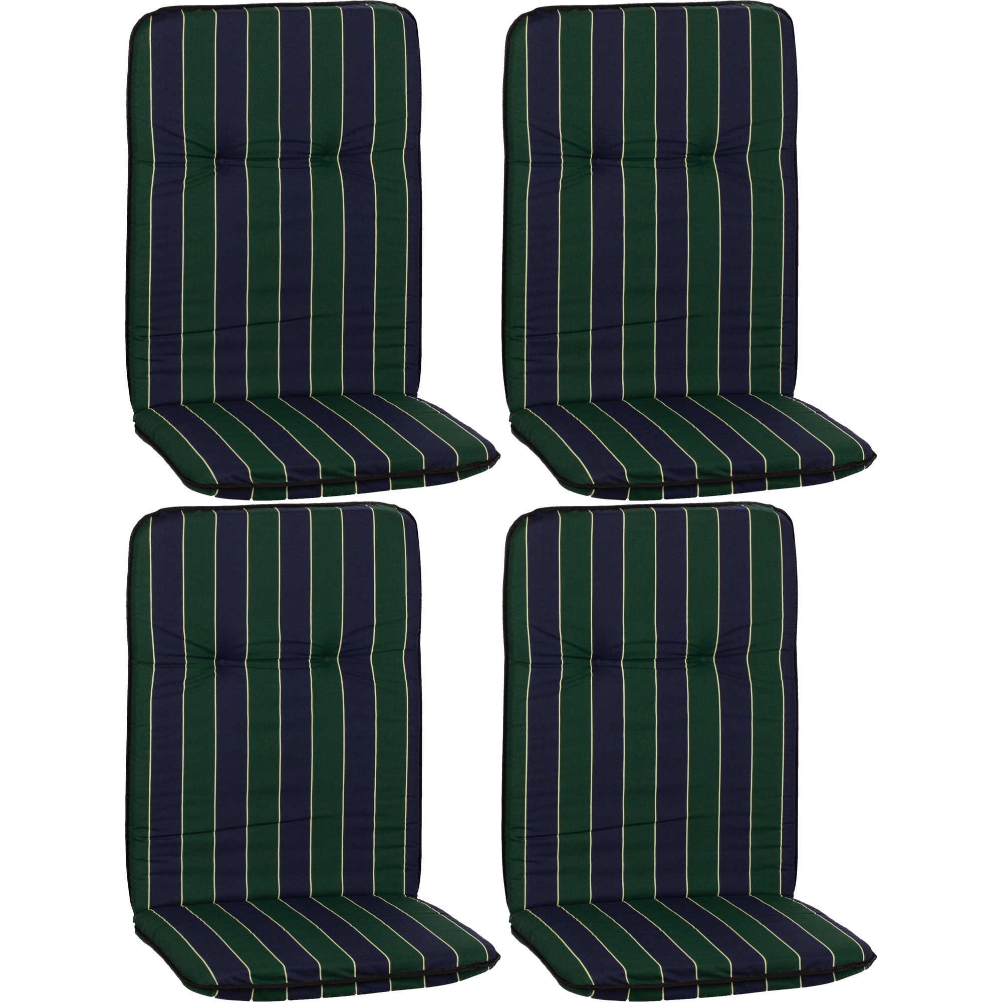 Hochlehner-Auflagen-Set 'Bali' grün/blau 47 x 114 x 5 cm 4 Stück