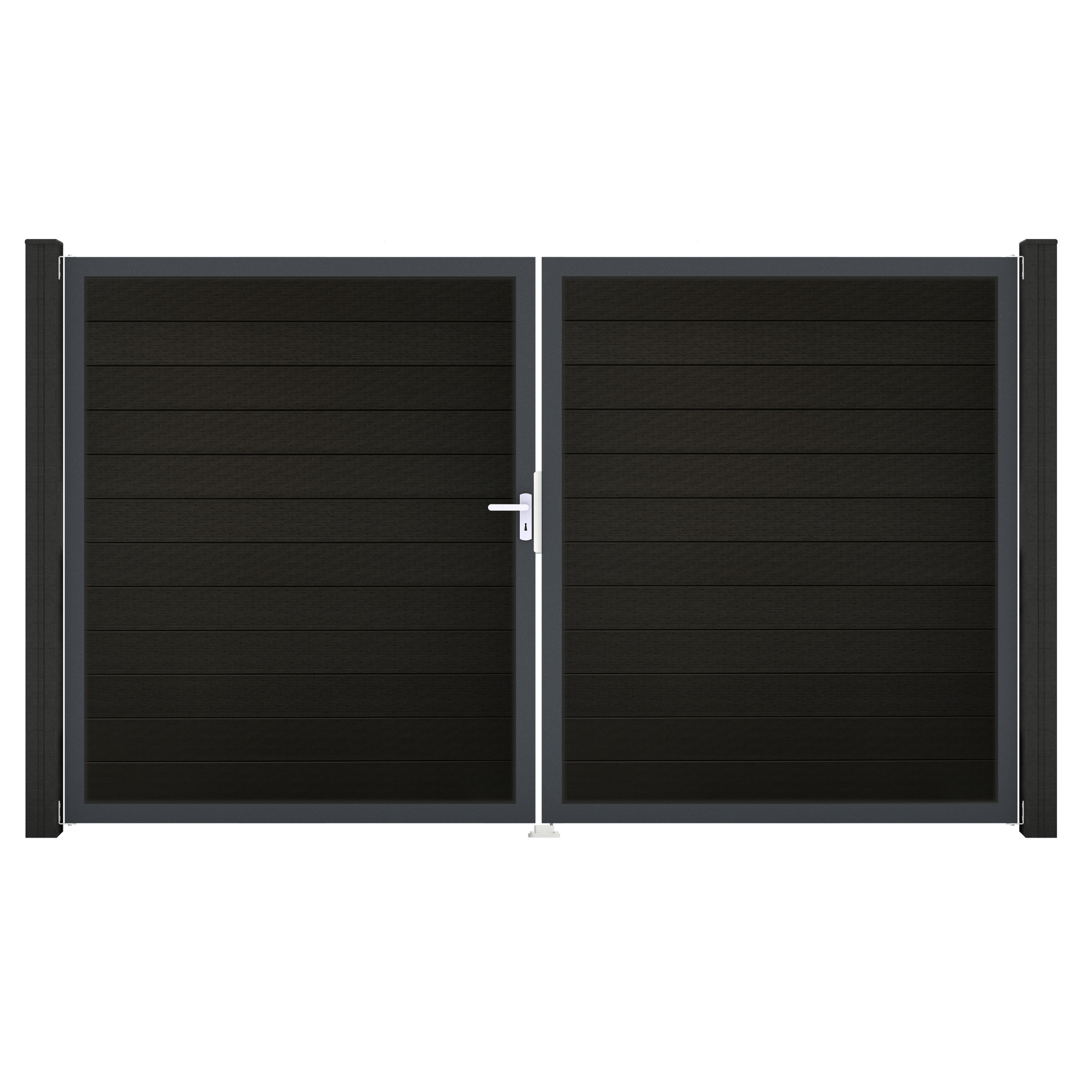 Doppeltor 'Solid' BPC/Aluminium DIN links schwarz/anthrazit 300 x 180 cm