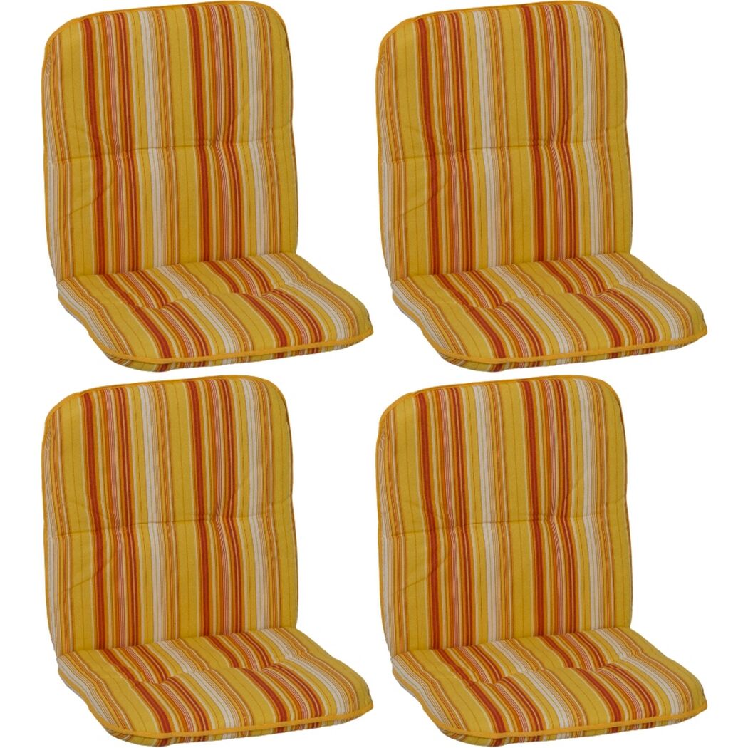 Niedriglehner-Auflagenset 'Edremit' orange/weiß 47 x 96 x 5 cm 4 Stück