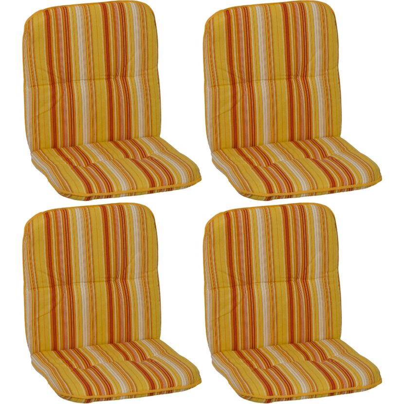 Niedriglehner-Auflagenset 'Edremit' orange/weiß 47 x 96 x 5 cm 4 Stück