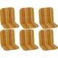 Niedriglehner-Auflagenset 'Edremit' orange/weiß 47 x 96 x 5 cm 6 Stück