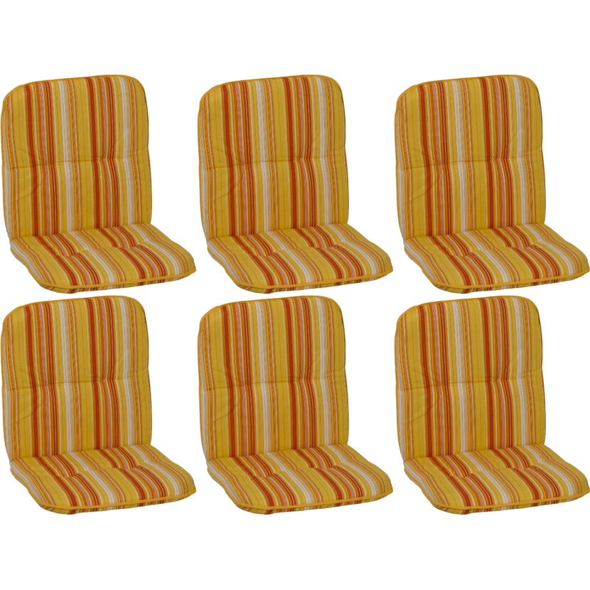 Niedriglehner-Auflagenset 'Edremit' orange/weiß 47 x 96 x 5 cm 6 Stück