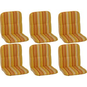 Niedriglehner-Auflagen-Set 'Bali' orange/weiß 47 x 96 x 5 cm 6 Stück