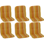 Niedriglehner-Auflagen-Set 'Bali' orange/weiß 47 x 96 x 5 cm 6 Stück