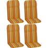 Hochlehner-Auflagenset 'Edremit' orange/weiß 47 x 114 x 5 cm 4 Stück