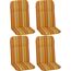 Hochlehner-Auflagenset 'Edremit' orange/weiß 47 x 114 x 5 cm 4 Stück