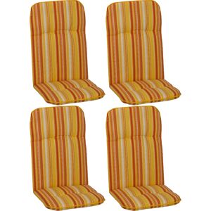 Hochlehner-Auflagen-Set 'Bali' orange/weiß 47 x 114 x 5 cm 4 Stück