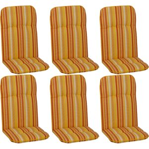 Hochlehner-Auflagen-Set 'Bali' orange/weiß 47 x 114 x 5 cm 6 Stück