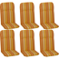 Hochlehner-Auflagen-Set 'Bali' orange/weiß 47 x 114 x 5 cm 6 Stück