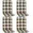 Hochlehner-Auflagen-Set 'Bali' grün 47 x 114 x 5 cm 4 Stück