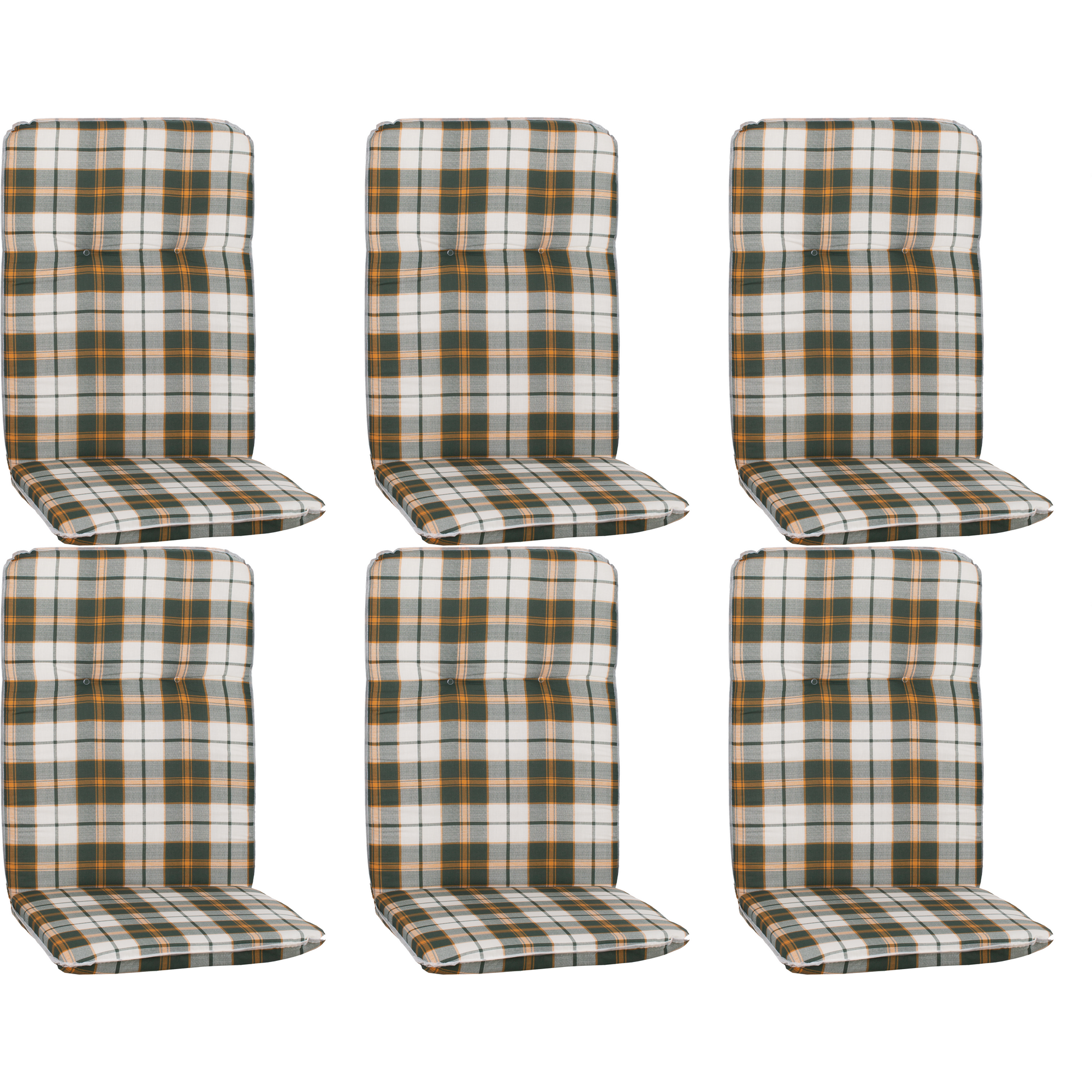 Hochlehner-Auflagen-Set 'Bali' grün 47 x 114 x 5 cm 6 Stück
