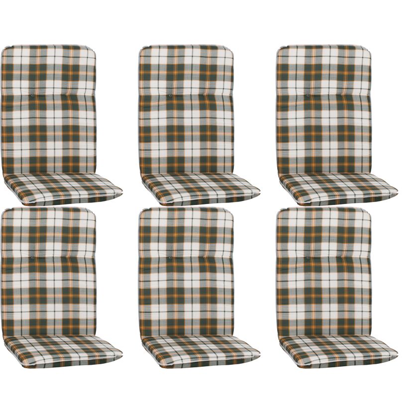 Hochlehner-Auflagenset 'Ejina' grün 47 x 114 x 5 cm 6 Stück
