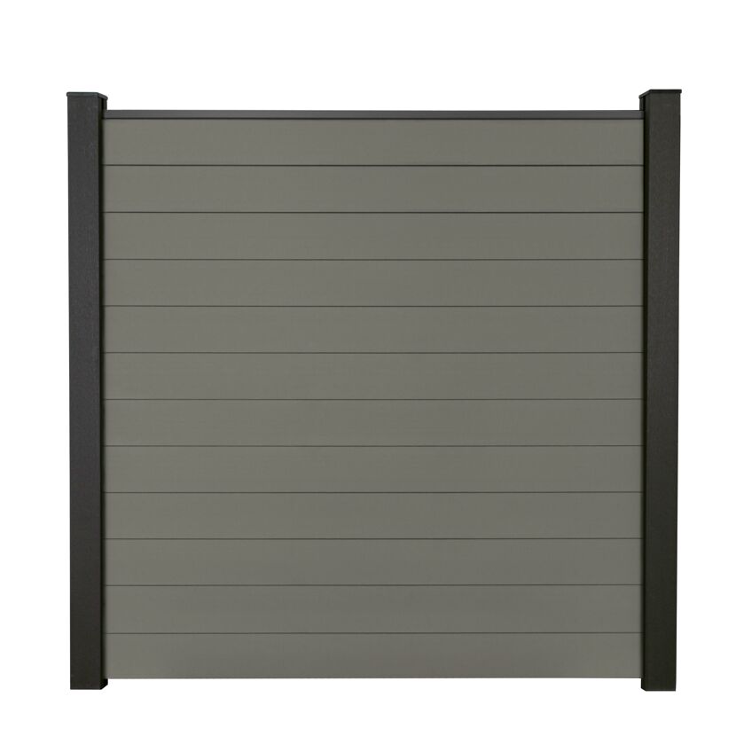 Steckzaun 'Solid' BPC grau 180 x 180 cm