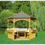 Pavillon 'Palma' Holz grau inklusive Möbel 326 x 280 x 326 cm