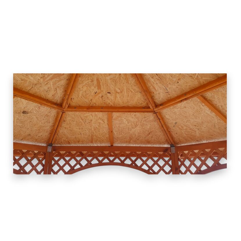 Pavillon 'Palma' Holz grau inklusive Möbel 326 x 280 x 326 cm
