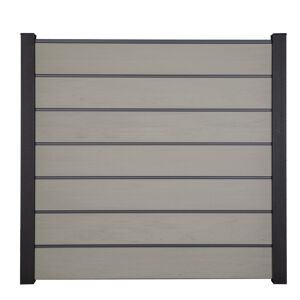 Steckzaun 'Solid Grande Premium' BPC/Aluminium Sandfarben/anthrazit 180 x 180 cm