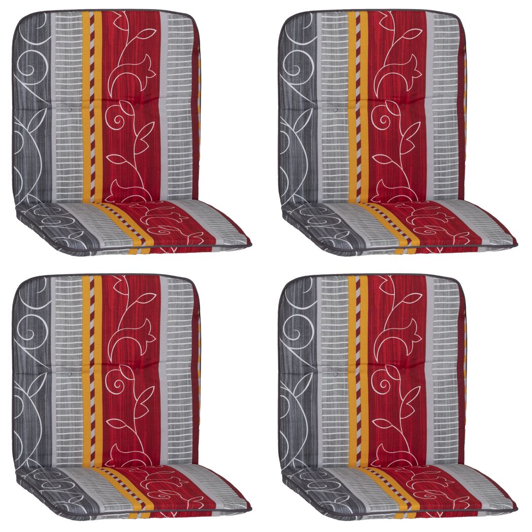 Niedriglehner-Auflagenset 'Elmira' bordeaux/grau 47 x 96 x 5 cm 4 Stück