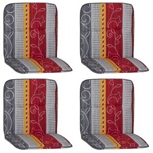 Niedriglehner-Auflagen-Set 'Bali' bordeaux/grau 47 x 96 x 5 cm 4 Stück