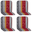 Niedriglehner-Auflagen-Set 'Bali' bordeaux/grau 47 x 96 x 5 cm 4 Stück
