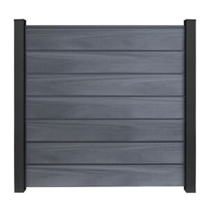 Steckzaun 'Solid Grande Premium' BPC/Aluminium steingrau/anthrazit 180 x 180 cm