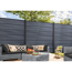 Steckzaun 'Solid Grande Premium' BPC/Aluminium steingrau/anthrazit 180 x 180 cm