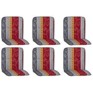 Niedriglehner-Auflagen-Set 'Bali' bordeaux/grau 47 x 96 x 5 cm 6 Stück