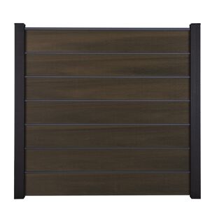 Steckzaun 'Solid Grande Premium' BPC/Aluminium Walnussfarben/anthrazit 180 x 180 cm