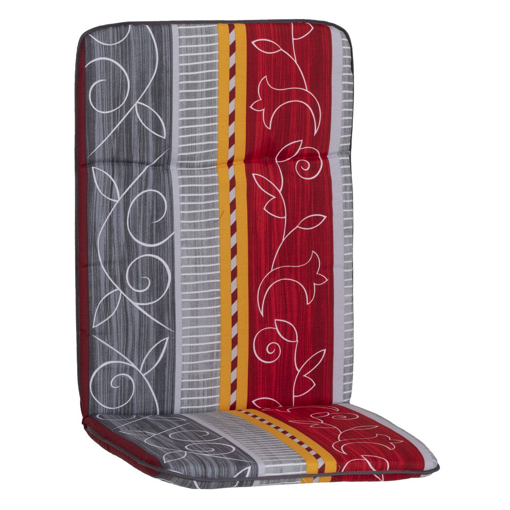 Hochlehner-Auflagenset 'Elmira' bordeaux/grau 47 x 114 x 5 cm 6 Stück
