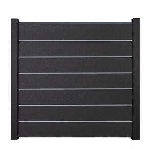 Steckzaun 'Solid Grande Premium' BPC/Aluminium anthrazitgrau/silber 180 x 180 cm