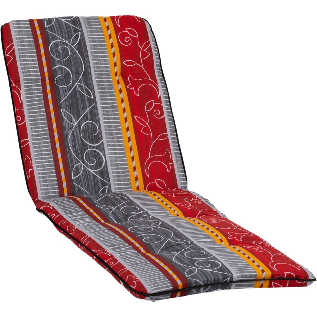 Sonnenliegen-Auflage 'Elmira' bordeaux/grau 60 x 193 x 5 cm
