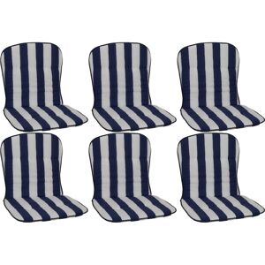 Niedriglehner-Auflagen-Set 'Monos' weiß/blau 44 x 80 x 4 cm 6 Stück