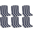 Niedriglehner-Auflagen-Set 'Monos' weiß/blau 44 x 80 x 4 cm 6 Stück