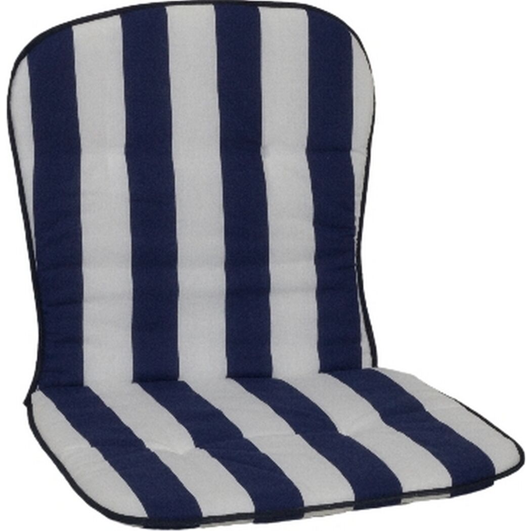 Niedriglehner-Auflagenset 'Mono' weiß/blau 44 x 80 x 4 cm 6 Stück