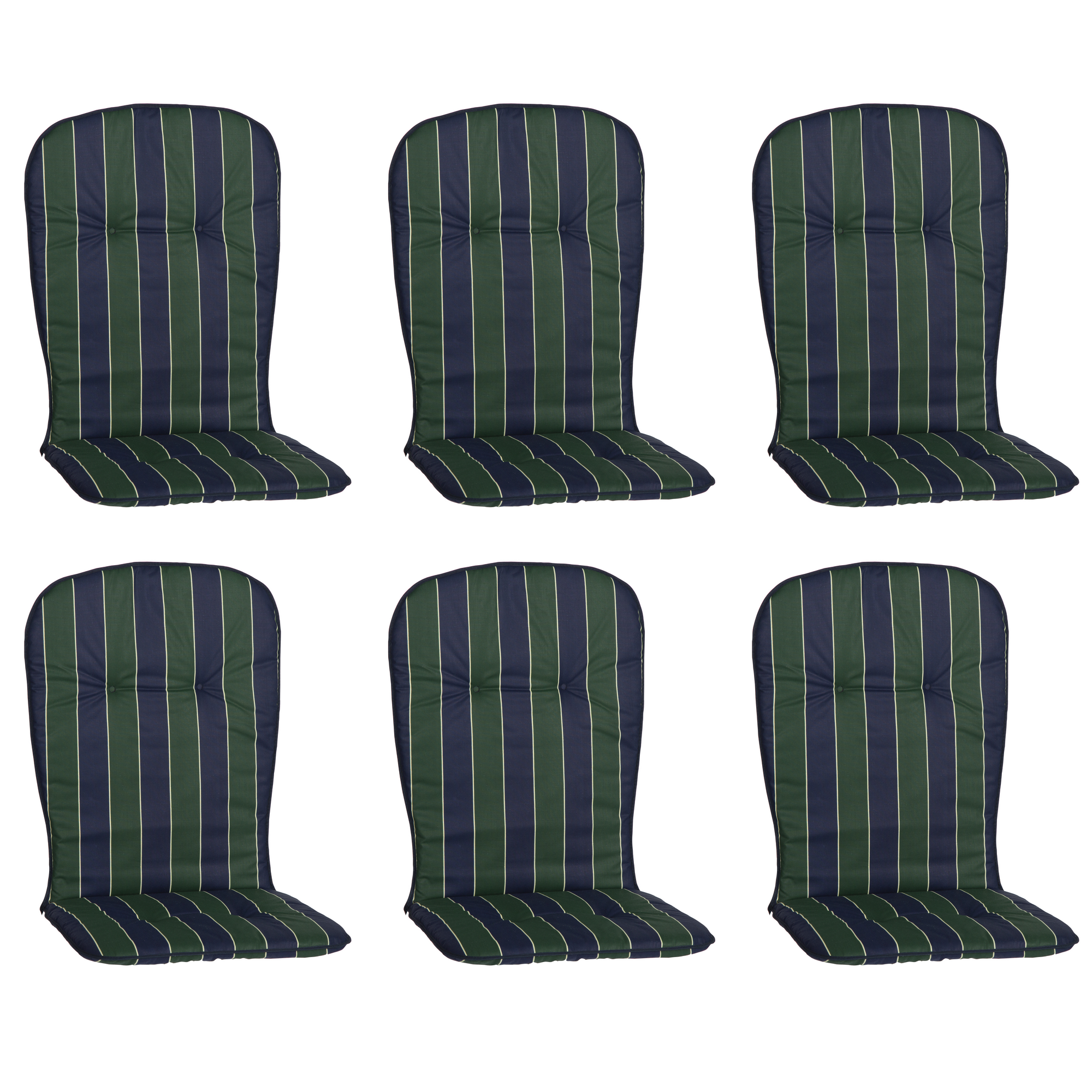 Hochlehner-Auflagen-Set 'Monos' grün/blau 44 x 96 x 4 cm 6 Stück
