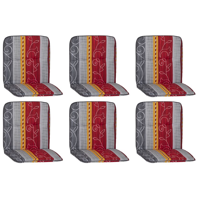 Niedriglehner-Auflagenset 'Mono' orange/weiß 44 x 80 x 4 cm 6 Stück