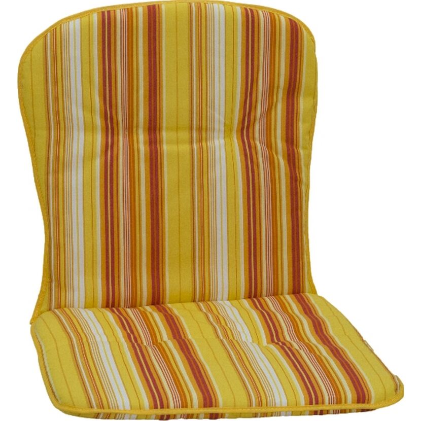 Niedriglehner-Auflagenset 'Mono' orange/weiß 44 x 80 x 4 cm 6 Stück