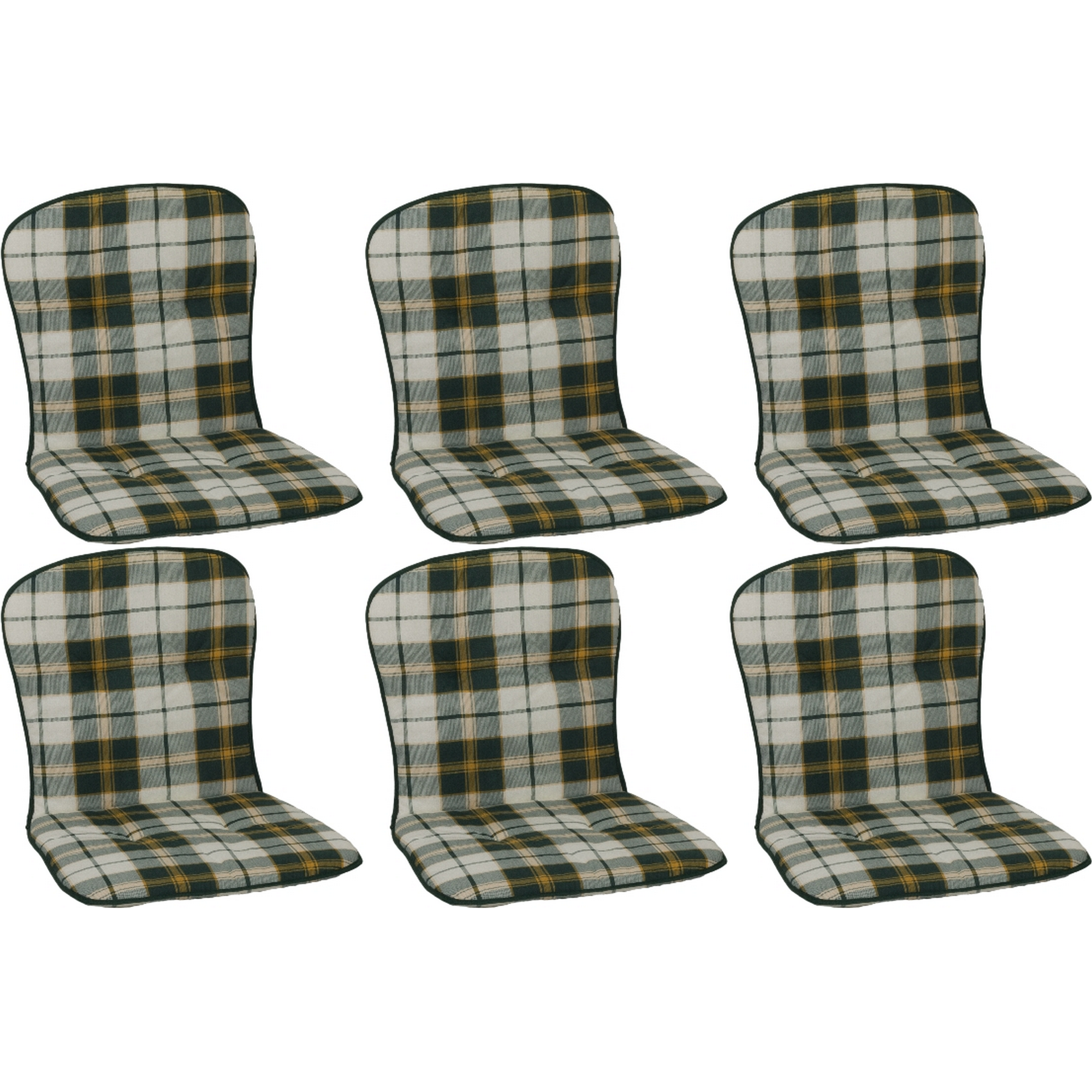 Niedriglehner-Auflagen-Set 'Monos' grün 44 x 80 x 4 cm 6 Stück