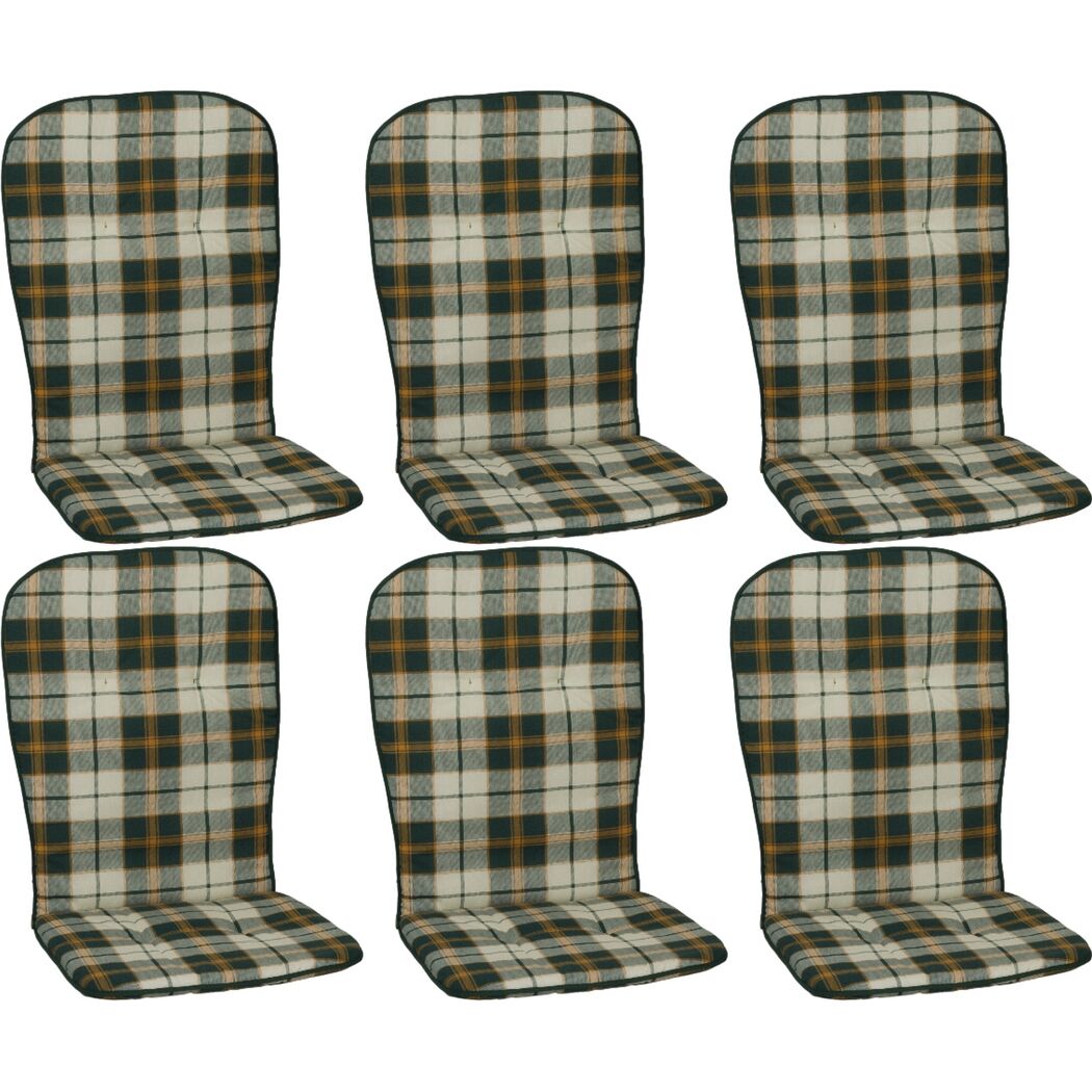 Hochlehner-Auflagenset 'Mono' grün 44 x 96 x 4 cm 6 Stück