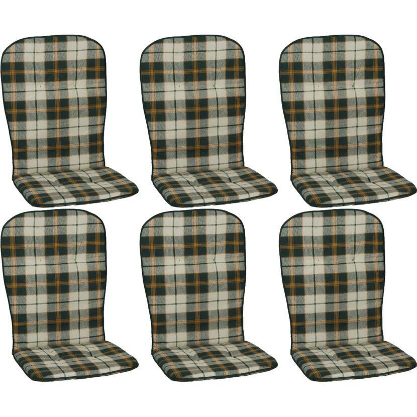 Hochlehner-Auflagenset 'Mono' grün 44 x 96 x 4 cm 6 Stück