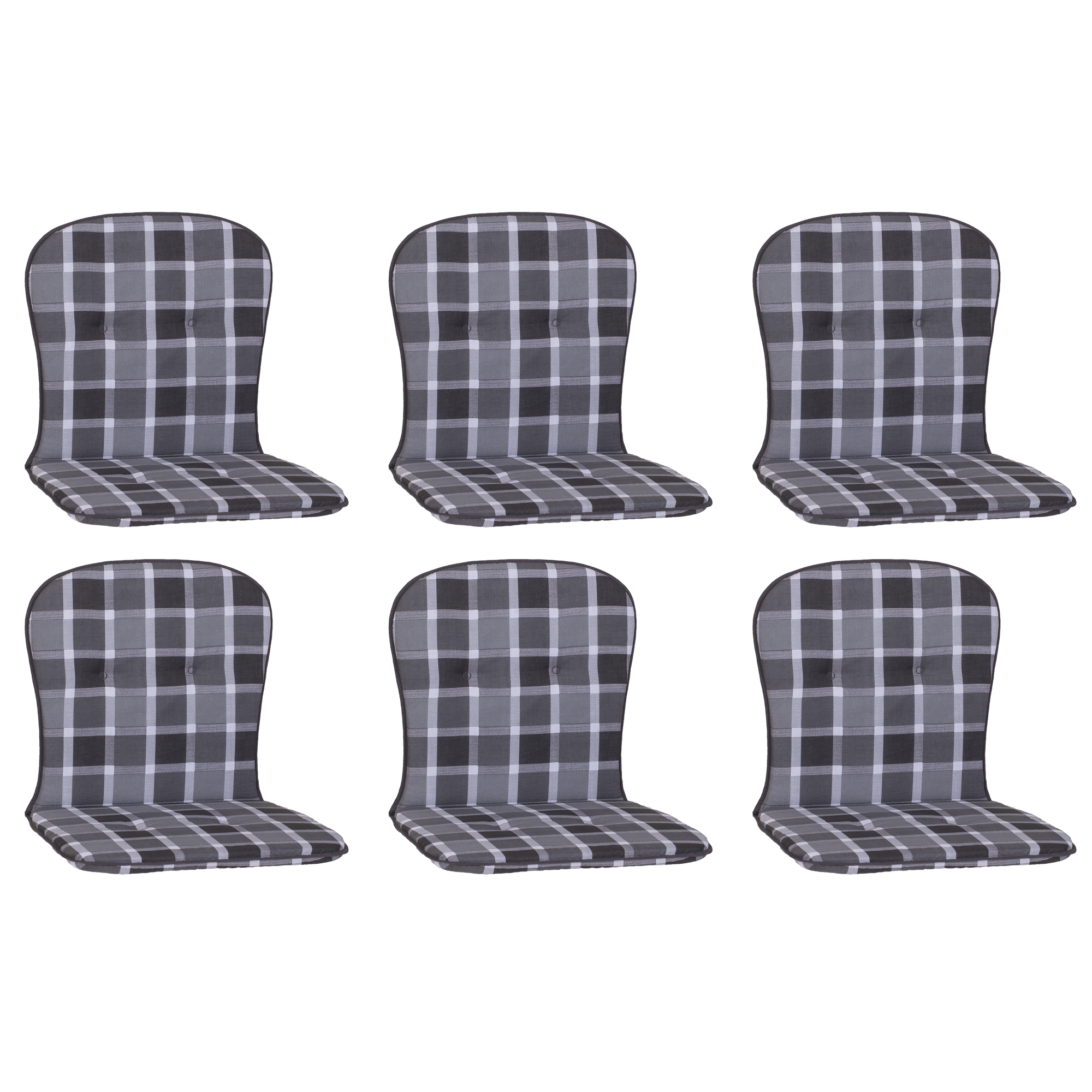 Niedriglehner-Auflagen-Set 'Monos' grau 44 x 80 x 4 cm 6 Stück