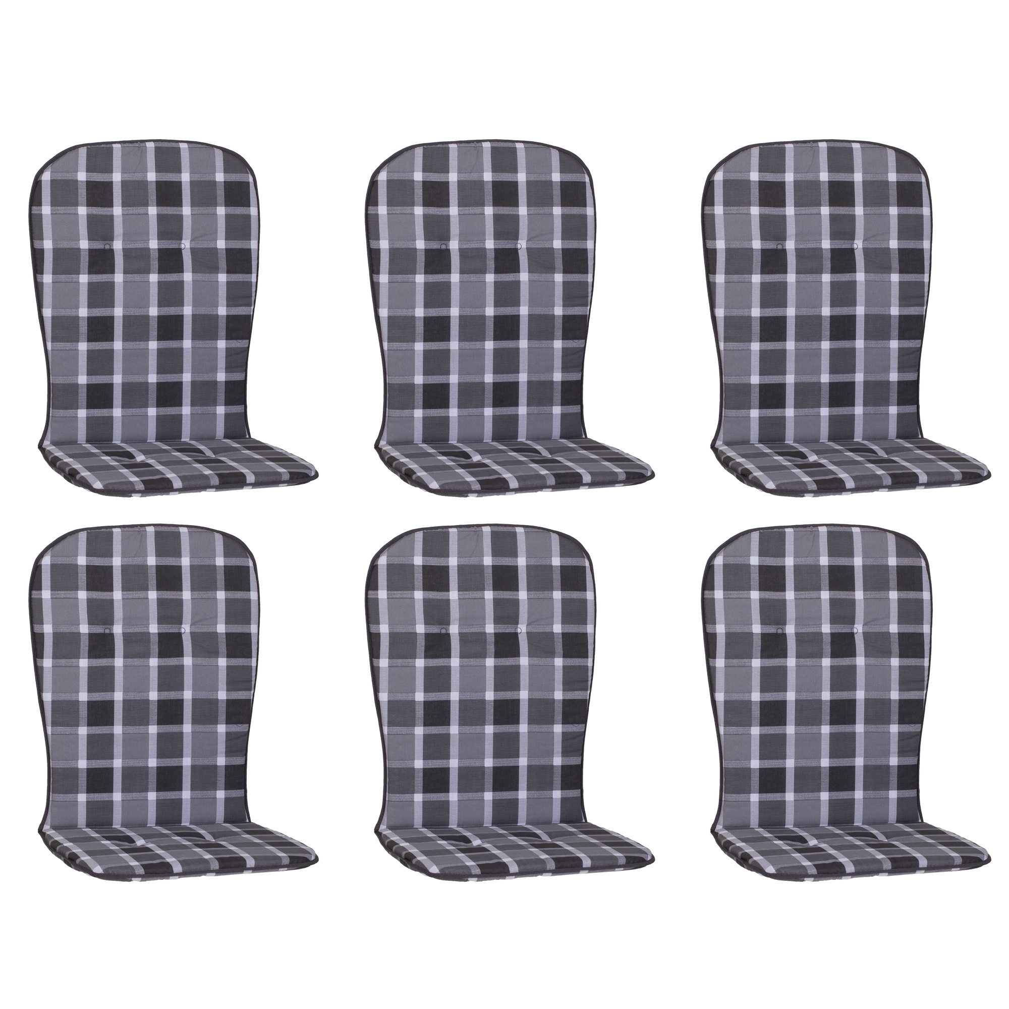 Hochlehner-Auflagen-Set 'Monos' grau 44 x 96 x 4 cm 6 Stück