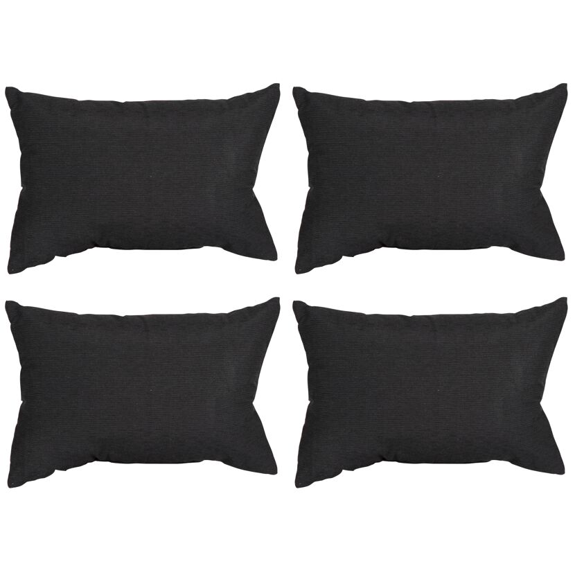 Rückenkissenset anthrazit 30 x 60 x 11 cm 4 Stück