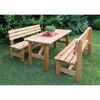 Holz Gartentisch mit zwei Bänken
