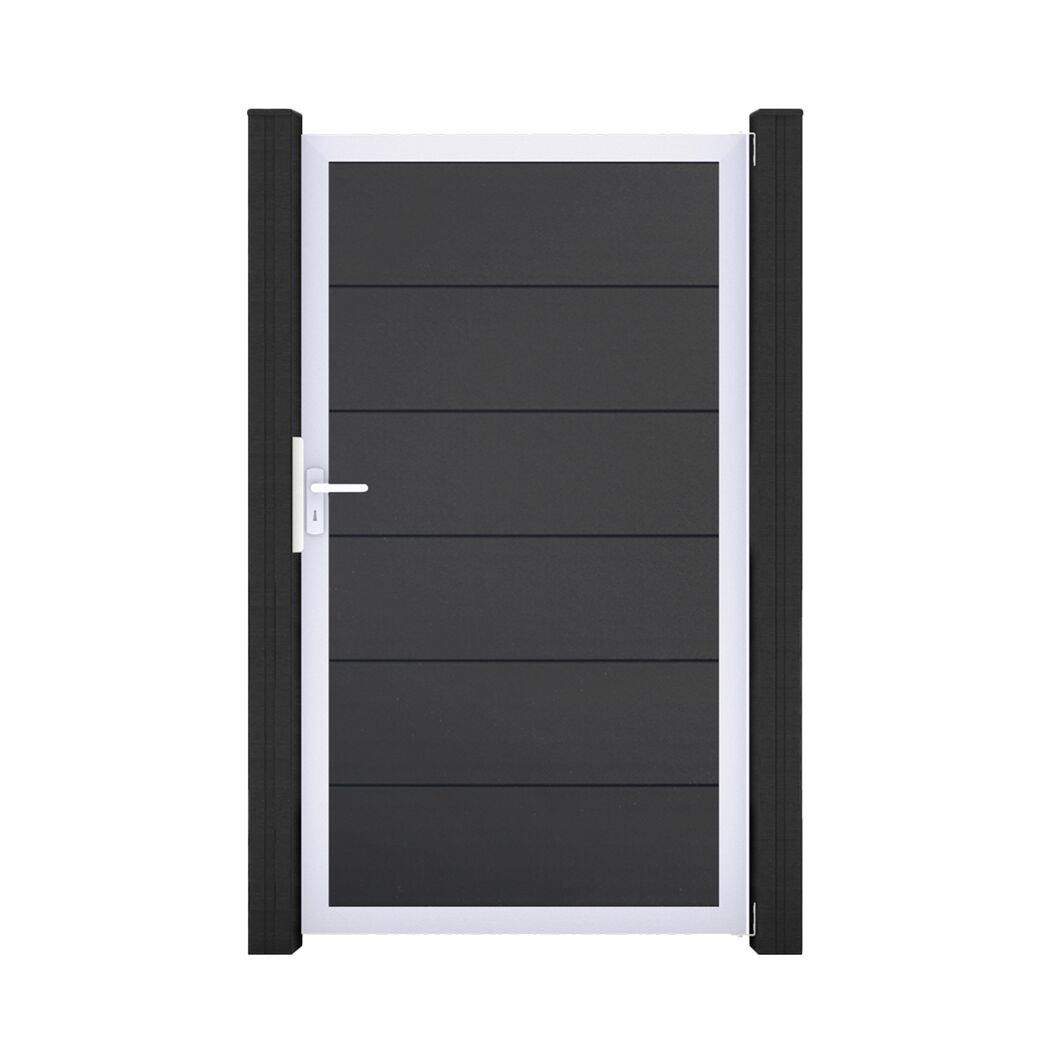Einzeltor 'BasicLine' Universal DIN anthrazitgrau/silber 100 x 180 cm