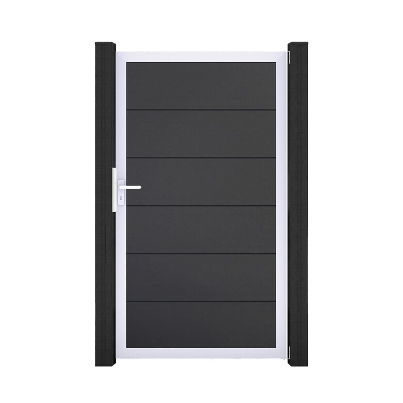 Einzeltor 'BasicLine' Universal DIN anthrazitgrau/silber 100 x 180 cm