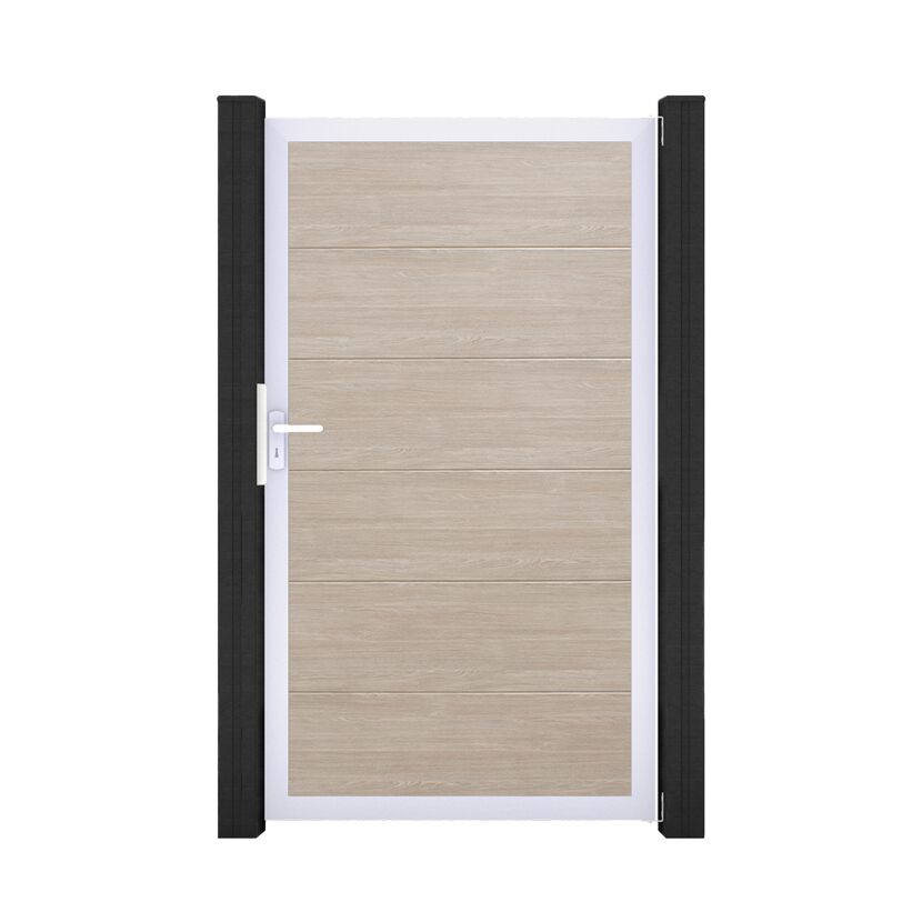 Einzeltor 'BasicLine' Universal DIN Eichefarben hell/silber 100 x 180 cm