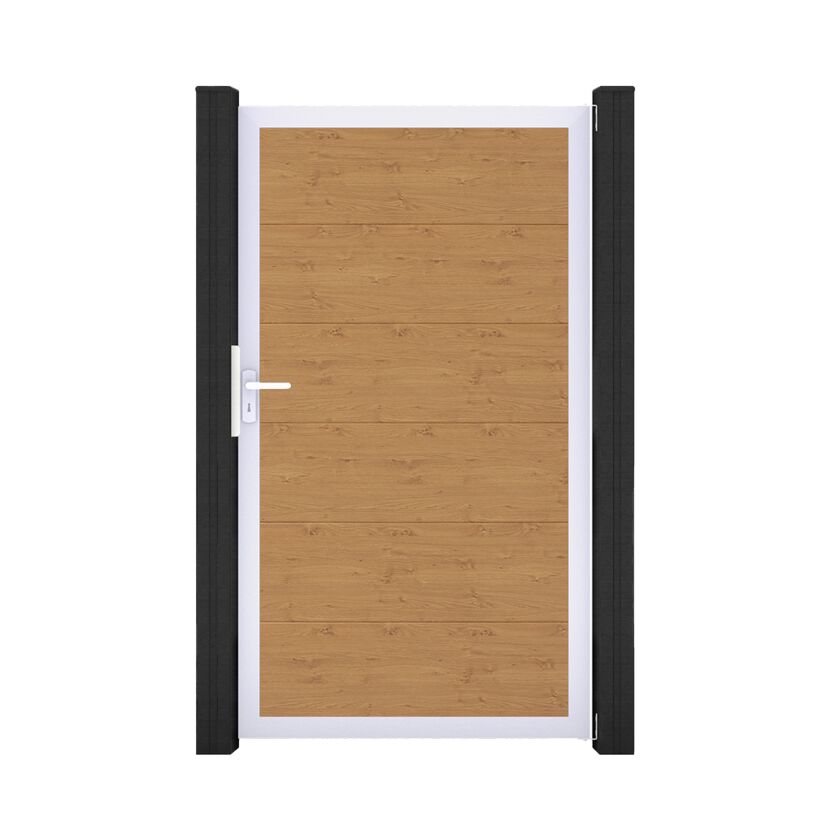 Einzeltor 'BasicLine' Universal DIN Eichefarben Braun/silber 100 x 180 cm