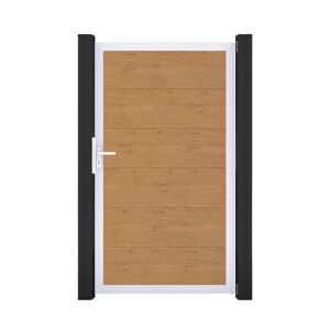 Einzeltor 'BasicLine' Universal DIN Eichefarben Braun/silber 100 x 180 cm