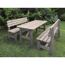 Gartenmöbel-Set mit zwei Bänken und einem Tisch