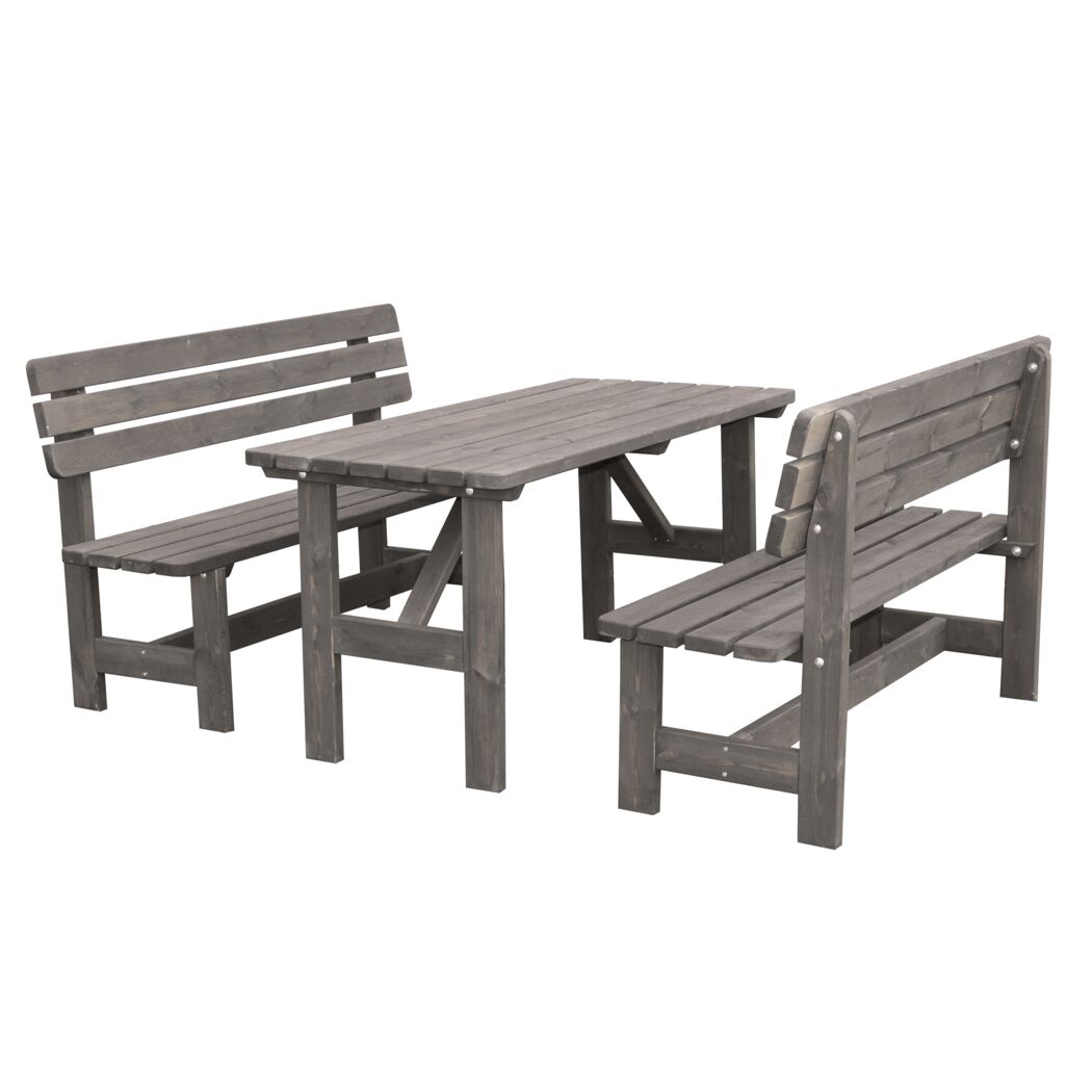 Gartenmöbel-Set mit zwei Bänken und einem Tisch